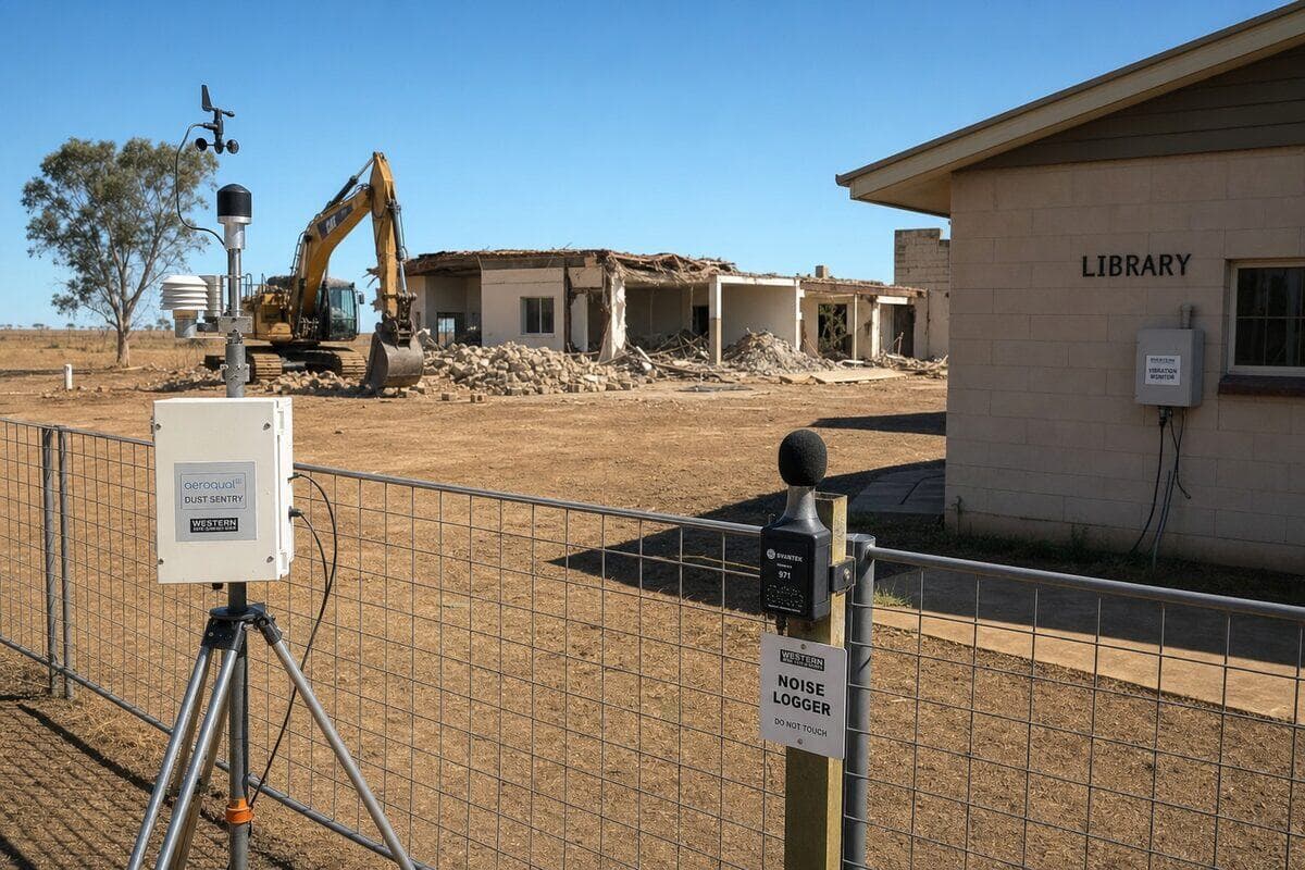 Longreach civic precinct, dust and noise programme